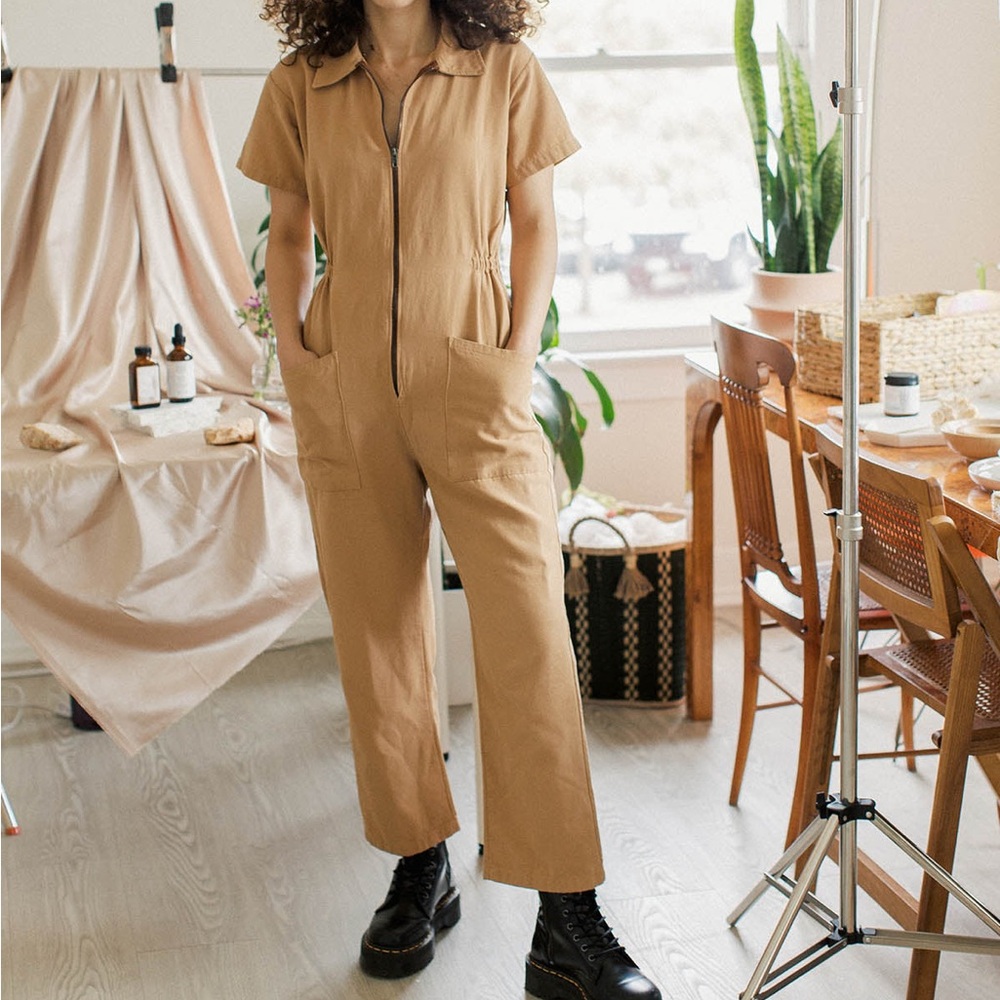 Noble Utility Suit Jumpsuit Peanut Butter size Large